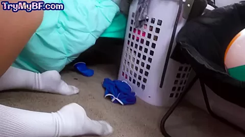 College booty gf sharing dick in erotic dorm threesome