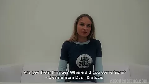 Czech Casting Veronika talked in to sucking cock