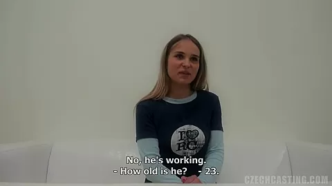 Czech Casting Veronika talked in to sucking cock