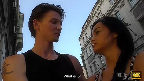 HUNT4K. Chick agrees for sex for money even in front of boyfriend