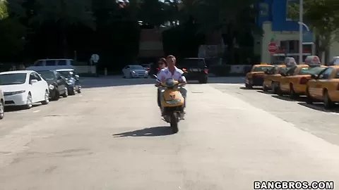 Beautiful asian girl makes blowjob to her good friend