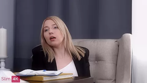 Blonde teen 18+ gets fucked instead of studying