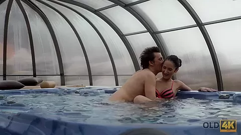 OLD4K. Step daddy and teen 18+ have 25 years difference and have hot sex