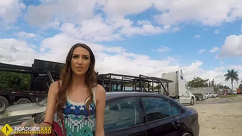 Roadside - Spicy Latina fucks a big dick to free her car
