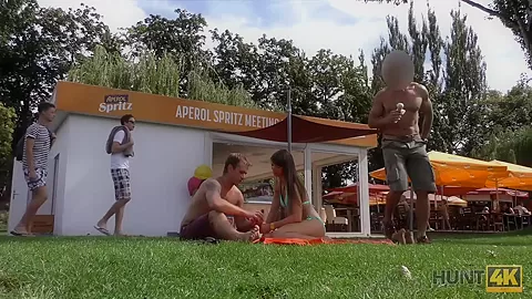 HUNT4K. Hunter meets girl on public beach and has anal sex with her