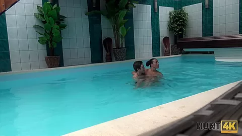 HUNT4K. Cuckold doesn’t know his lovely brunette sells her body