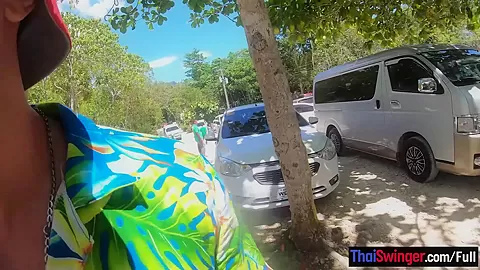 Ziplining with big ass Thai amateur GF and sex in the hotel afterwards