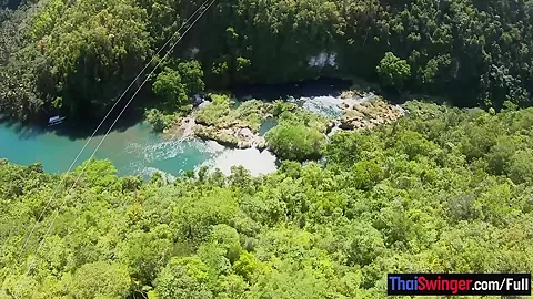 Ziplining with big ass Thai amateur GF and sex in the hotel afterwards