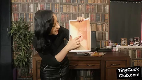 SPH babe in leather talking humiliatingly about small dongs