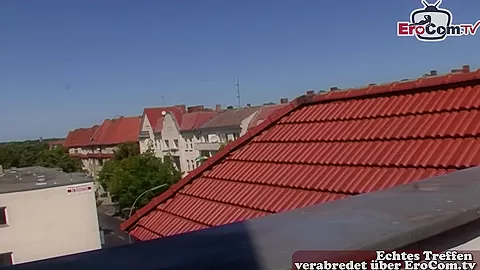 German chubby mature Milf try Public Sex on Roof
