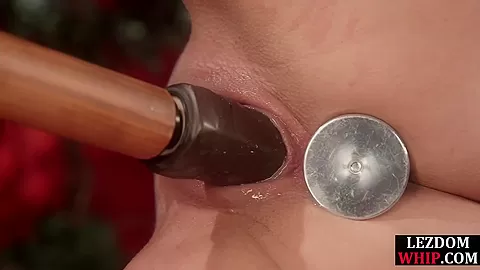 BDSM lez bigtitted nympho MILF loves fucking trapped slut