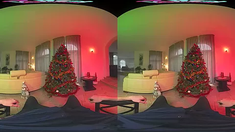 Threesome Christmas Surprise ; Huge Tits Foursome and Lesbian Threesome