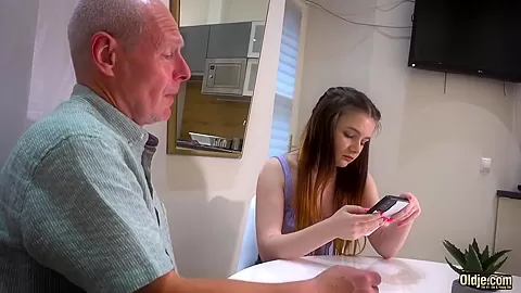 College Girl Pussy Gets Hard Fuck From Horny Grandpa