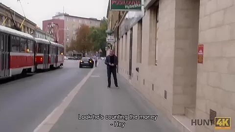 HUNT4K. Lassie quarrels with lover and decides to sell her hot body