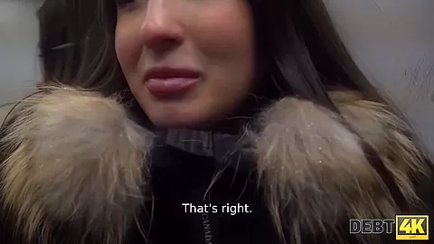 DEBT4k. Lady has no money for cool car but manages it with pussy