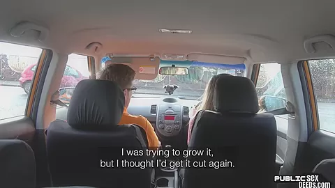 MILF tattooed driver rides instructor in POV car fuck