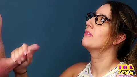 CFNM amateur teen 18+ babe sucks and jerks neighbor cock