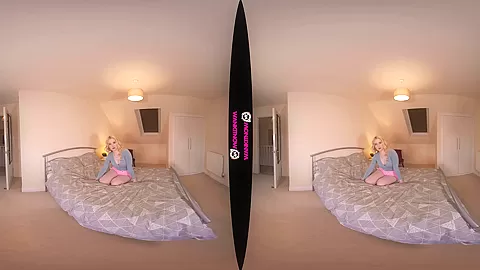 Sexual Stepsister - Blonde and Busty Teen Striptease on the Bed