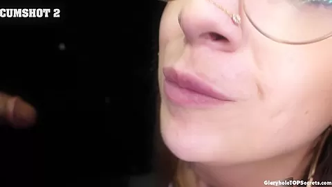 Hot Nina first ever multiple gloryhole cumshots
