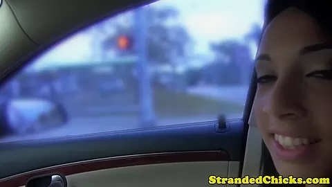 Stranded teen 18+ rides and sucks driver