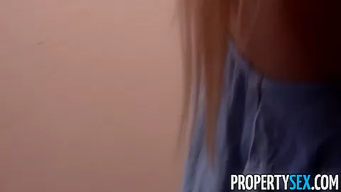 PropertySex Absolutely Stunning Blonde Agent Fucks Renter in Apartment