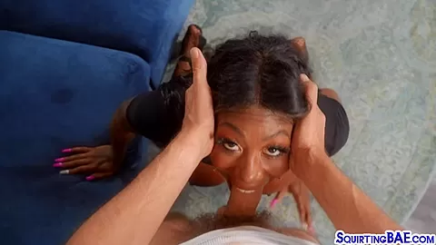 Squirting nubian MILF doggystyled by BWC after deepthroating