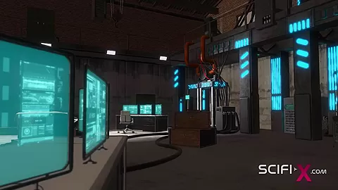 A sexy hot cuffed ebony gets fucked hard by a sex cyborg
