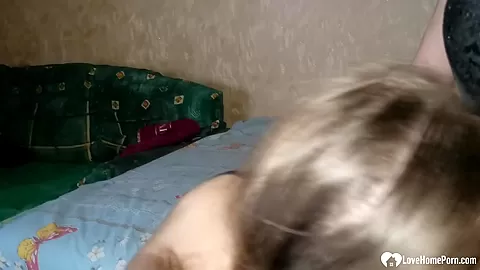Hot stepdaughter in lingerie sucks a cock