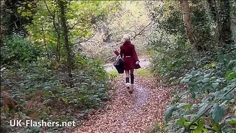 Blonde Aprils outdoor flashing and masturbation in public