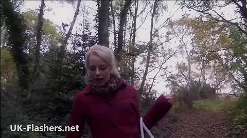 Blonde Aprils outdoor flashing and masturbation in public