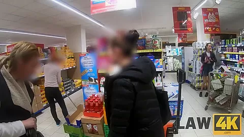 LAW4k. Two muscled security guys punish bad thief for small steal