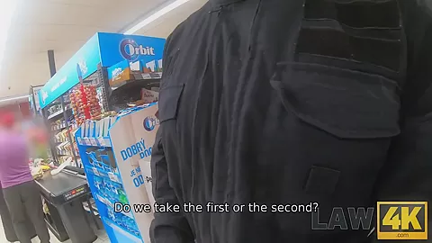 LAW4k. Two muscled security guys punish bad thief for small steal