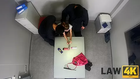 LAW4k. Two muscled security guys punish bad thief for small steal