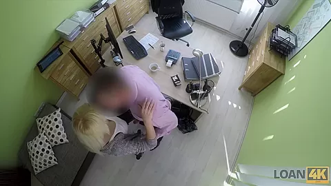 LOAN4K. Blonde-haired Katy hopes to get a loan but agent wants sex