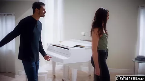 Guy gets into stepbrothers wifes panties and she rides cock