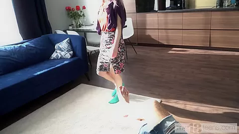 MY18TEENS - Light Fairy spotted her boyfriend jerking off and give him blowjob