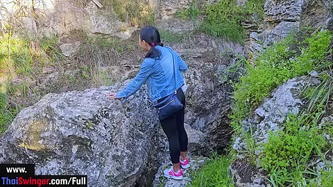 Public sex in a cave with Thai MILF slut who is truly insatiable