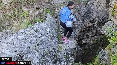 Public sex in a cave with Thai MILF slut who is truly insatiable