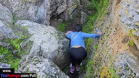 Public sex in a cave with Thai MILF slut who is truly insatiable