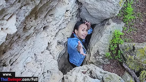 Public sex in a cave with Thai MILF slut who is truly insatiable