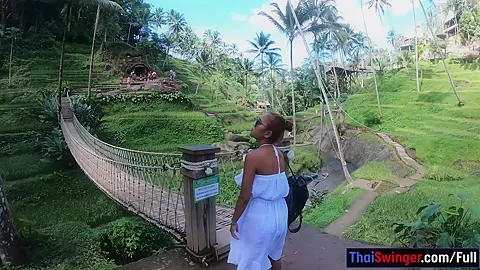 Big round ass Thai GF licked and fucked after a day out with BF
