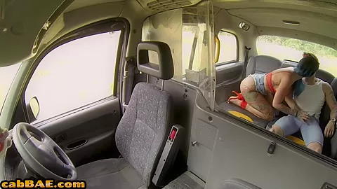 Tattooed cab driver slut pussydrilled outdoor by customer