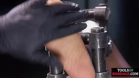 BDSM feet whipped Ebony gets pussytoyed and pussyfingered