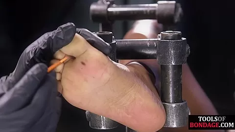 BDSM feet whipped Ebony gets pussytoyed and pussyfingered