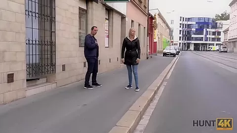 HUNT4K. Chick accepts money and lets guy fuck her twat next to BF