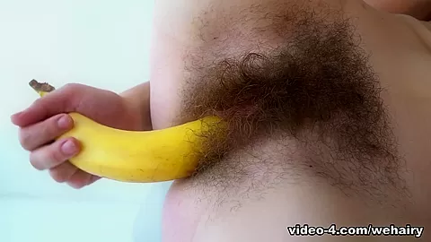 Sharon Rosie masturbates with a banana - WeAreHairy