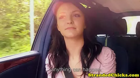 Beautiful hitchhiking eurobabe blows driver