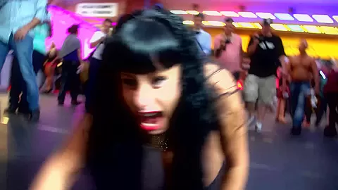 Spanish MILF Squirting in Public
