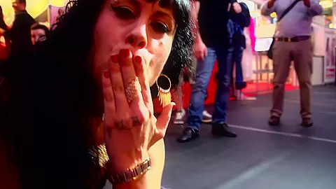 Spanish MILF Squirting in Public