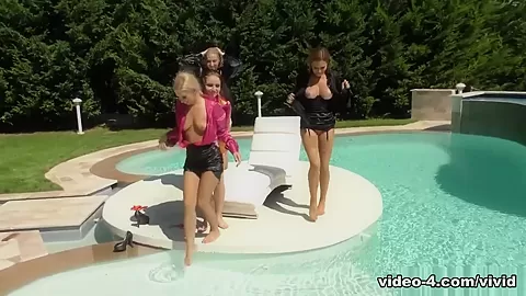 Vivid Video: Four Girls At Pool Will Cause Drool